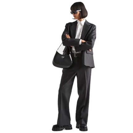 NEW Prada Black Cleo Leather Hobo Shoulder Bag