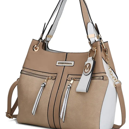 MKF Collection Sofia Tote Handbag with Keyring Vegan Leather For Women by Mia k