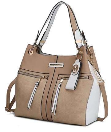 MKF Collection Sofia Tote Bolso con llavero de cuero vegano para mujer de Mia k