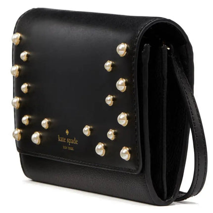 NEW Kate Spade Black Serrano Place Pearl Summer Leather Crossbody Bag
