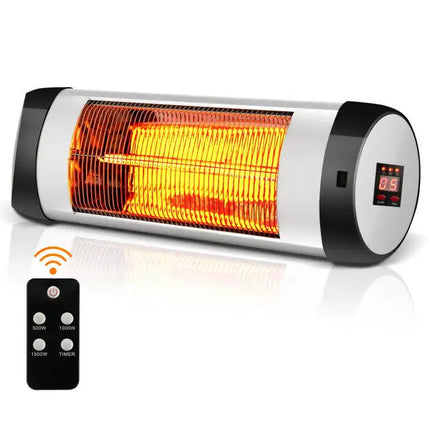 1500W Wall-Mounted Electric Heater Patio Infrared Heater with Remote Control