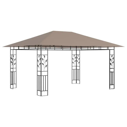 Gazebo with Mosquito Net 13.1'x9.8'x9' Taupe 180 g/m2