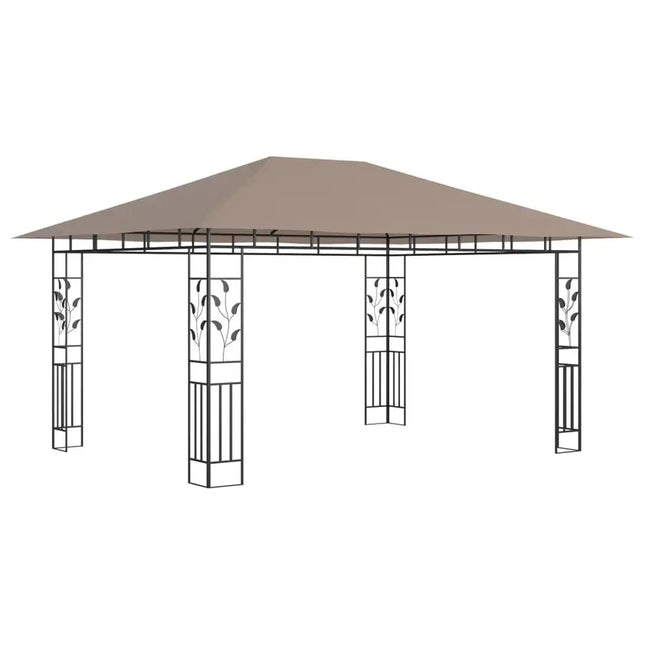 Gazebo with Mosquito Net 13.1'x9.8'x9' Taupe 180 g/m2