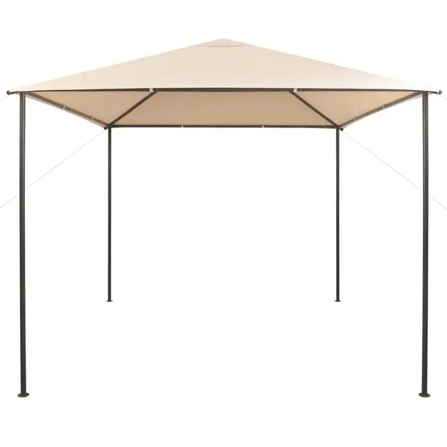 Gazebo Pavilion Tent Canopy 118.1"x118.1" Steel Beige