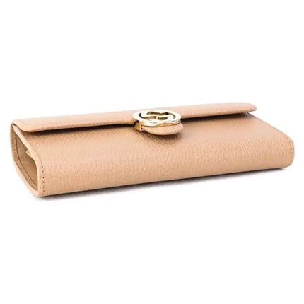 NEW Gucci Beige Interlocking G Leather Long Wallet Clutch Bag