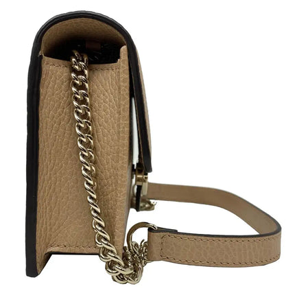 NEW Gucci Beige Interlocking G Clutch Wallet On Chain Crossbody Shoulder Bag