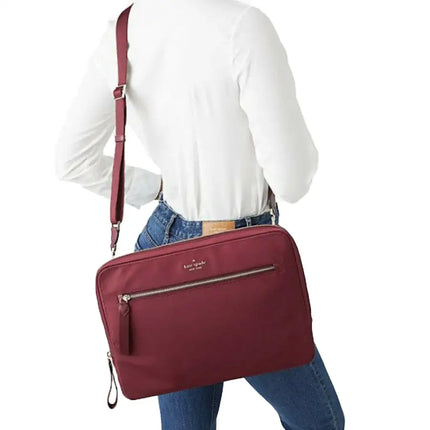 NEW Kate Spade Red Cranberry Cocktail Chelsea Nylon Laptop Sleeve Bag