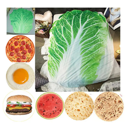 Funny Pancake Polyester Indian Flying Cake Fried Egg Blanket Cabbage Blanket Quilt Watermelon Pancake Summer Quilt Sofa