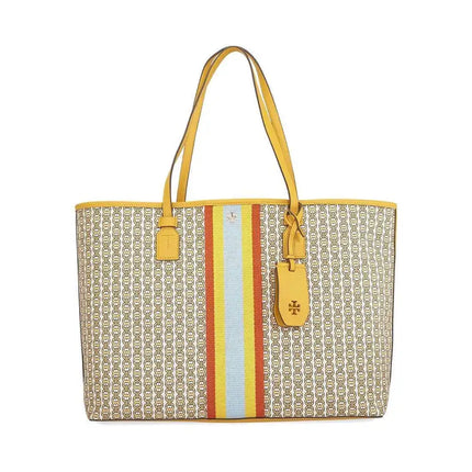 Tory Burch Gemini Link Daylily Canvas Women's Shoulder Tote Bag