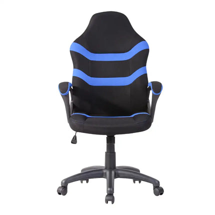 Silla de oficina para juegos con giratorio ajustable de tela, AZUL