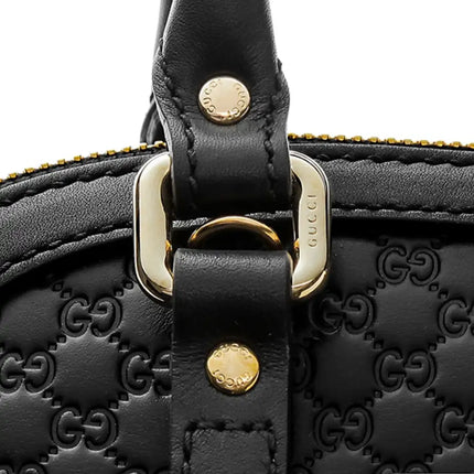 NEW Gucci Black Mini Convertible Micro GG Guccissima Dome Leather Satchel Shoulder Bag