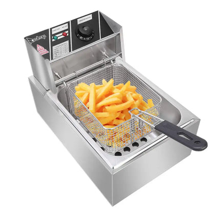 Deep Fryer - Stainless Steel 6 Liter with Baskets Model EH81 2500 W 110 V