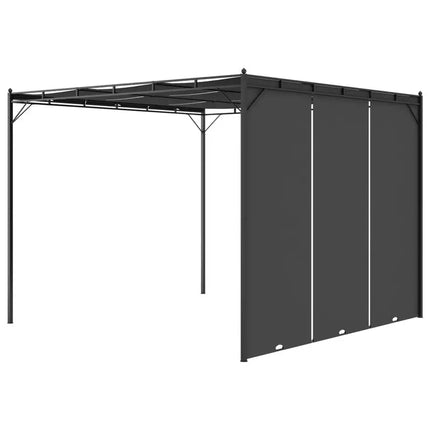 Garden Gazebo with Side Curtain 118.1"x118.1"x88.6" Anthracite