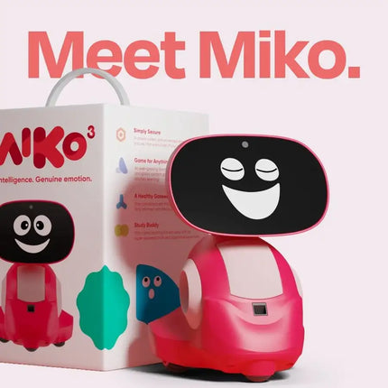 Miko 3: Robot inteligente para niños impulsado por IA | Robot educativo y de aprendizaje STEM con aplicaciones de codificación + Juegos ilimitados + programable | Rojo marciano