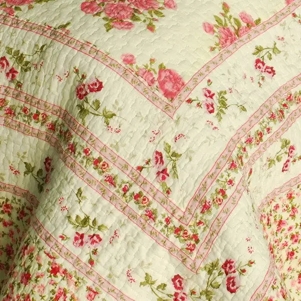 [Foliflora] Cotton 3PC Vermicelli-Quilted Printed Quilt Set (Full/Queen Size)