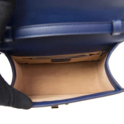 NEW Gucci Blue Sylvie Top Handle Leather Crossbody Shoulder Bag