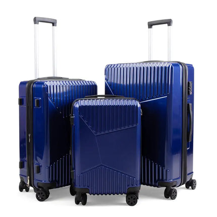 3-Piece Hardshell Luggage, TSA Lock Travel Trolley Suitcase, Expandable Luggage with Spinner Wheels, 20\"/24\"/28\" XH