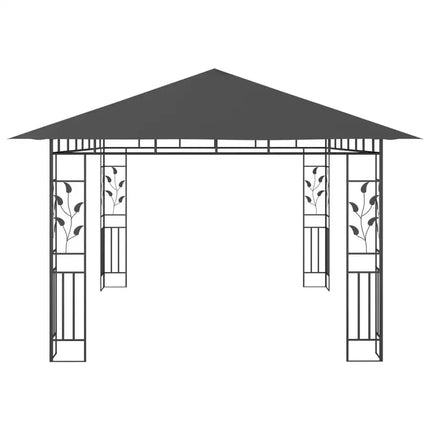 Gazebo with Mosquito Net 13.1'x9.8'x9' Anthracite 180 g/m2