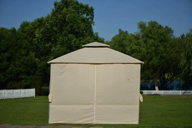 U_STYLE Toldo para parrilla de doble nivel de calidad, tienda de campaña para barbacoa al aire libre con protección UV, color beige