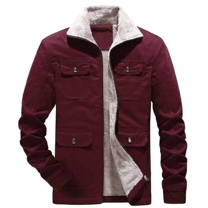 Men's Casual Fleece Cotton Military Jackets Outdoor