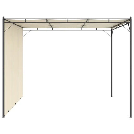 Garden Gazebo with Side Curtain 118.1"x118.1"x88.6" Cream