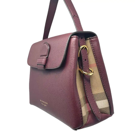NEW Burberry Burgundy Small Camberley House Check Leather Crossbody Bag