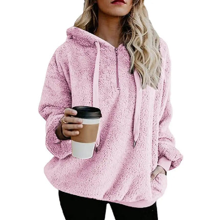 Women's Fleece Hoodies Fuzzy Oversized Sweatshirt Hooded with Pockets