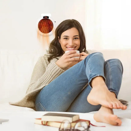 900W Portable Heater Fan Wall Outlet Space Heater Plug-in Heater