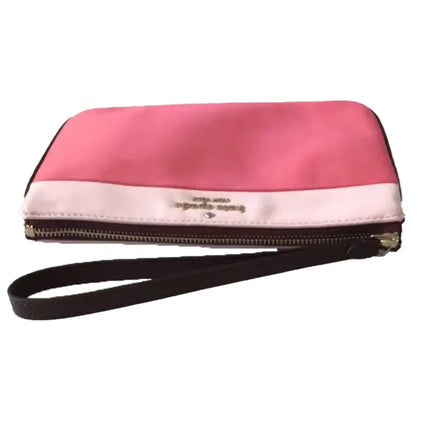 NEW Kate Spade Pink Multi Chelsea Colorblock Medium Nylon Wristlet Pouch Clutch Bag