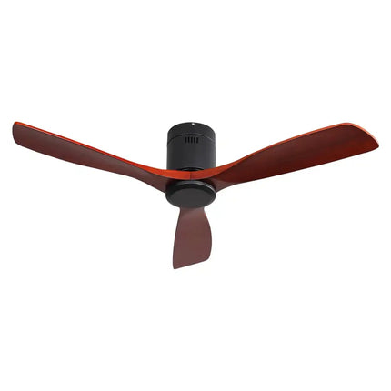 Ceiling Fan ; Remote Control; 52" Matte Black Indoor Outdoor Wood Ceiling Fan with 3 Fan Blades; Noiseless Reversible DC Motor for Patio Living Room; Bedroom; Office; Matte Black