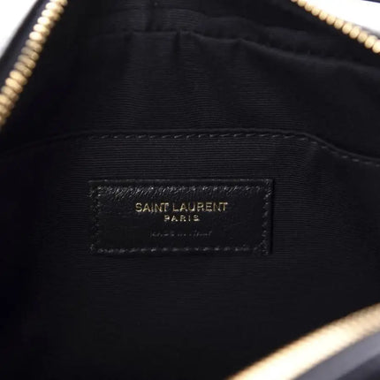 NEW Saint Laurent Black Quilted Leather Lou Crossbody Camera Shoulder Bag