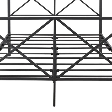 Metal Canopy Bed Frame, Platform Bed Frame with X Shaped Frame