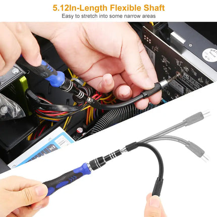 Precision Screwdriver Bits Set 59 in 1 with 56Pcs Magnetic Bits Flexible Shaft Professional Electronics Repair Tool Kit