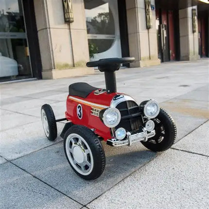 Coche eléctrico para niños con reproductor de música, luces LED de 6 V, color rojo