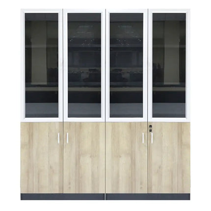 Precio de fábrica Nuevo diseño de madera La estantería de madera Archivador ejecutivo de oficina de almacenamiento con puerta de vidrio