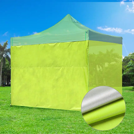 10x10ft EZ Canopy Gazebo Silver Coated Side Wall/Green Glow