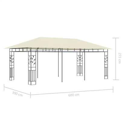 Gazebo with Mosquito Net 19.7'x9.8'x9' Cream