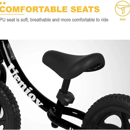 Kids Balance Bike No Pedal Bicycle for 2-4 Years Old, Toddler Balance Push Bike with 12" EVA Polymer Foam Tire, Height Adjustable, Lightweight Frame,(Pink/Black/red)