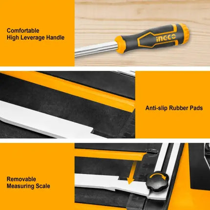 INGCO 24 Inch Manual Tile Cutter with 2 pcs Tungsten Carbide Blade High Leverage Handle for Precision Cutting HTC04600