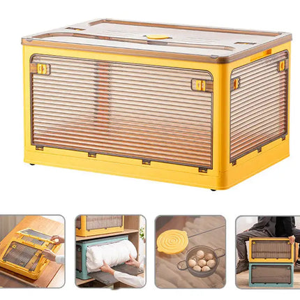Household Clothes Quilt Storage Folding Plastic Transparent Wardrobe Storage and Finishing Boxes
