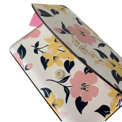 NEW Kate Spade Cream Multi Carson Convertible Floral Print Leather Crossbody Bag
