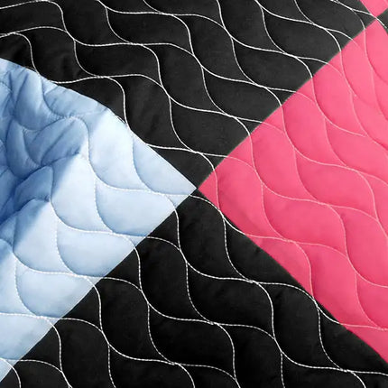 [Ice Fire] 3PC Vermicelli - Quilted Patchwork Quilt Set (Full/Queen Size)