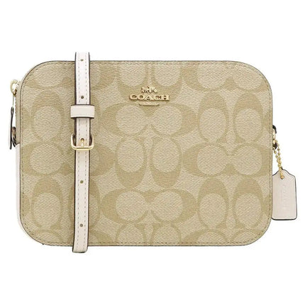 NEW Coach Brown White Mini Camera Bag Monogram Signature Canvas Crossbody Bag