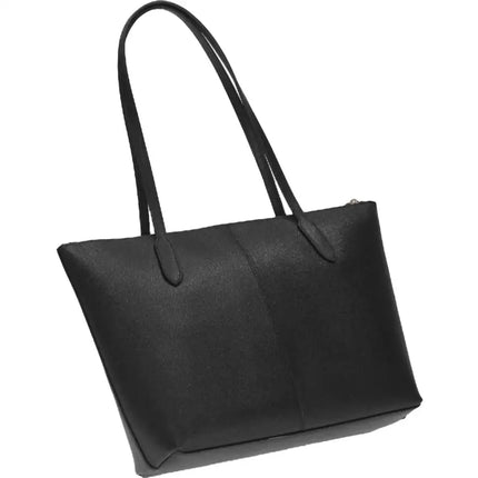 NEW Coach Black Zip Top Crossgrain Leather Tote Shoulder Bag