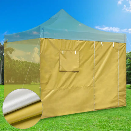 10x10ft EZ Canopy Gazebo Silver Coated Side Wall With Windows & Door/Mineral Yellow