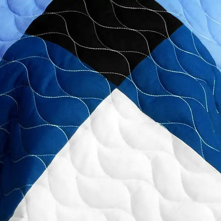 [Deep Thought] Brand New Vermicelli-Quilted Patchwork Quilt Set Full/Queen