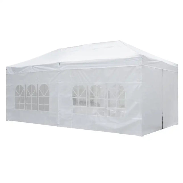 Gazebo plegable con dosel EZ Pop Up de 10 x 20 pies/blanco