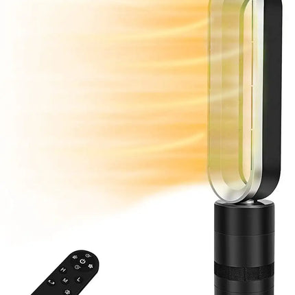 Heater and Cooler Fan, 120 ° Oscillating Bladeless Fan 32 inch Electric Heater ,with Remote Control,Air Circulator Fan