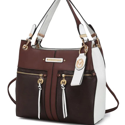 MKF Collection Sofia Tote Handbag with Keyring Vegan Leather For Women by Mia k