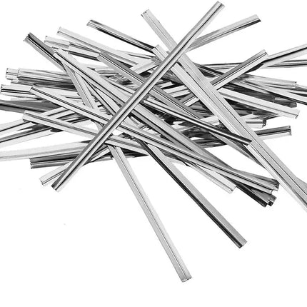 1000 Pack of Glossy Silver Twist Ties 4" Bag Ties Metalic Foil Twist Ties for Cellophane Party Bags; Foil Coated Ties; Bendable Multi-Function Strong Wire Ties for Tying